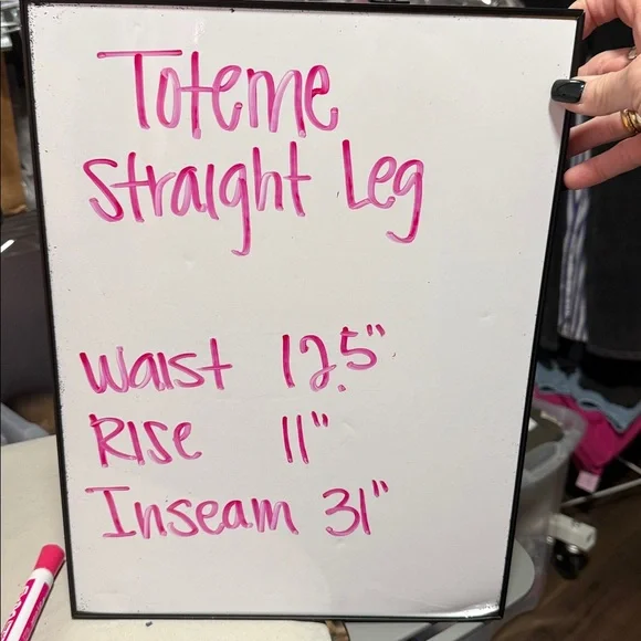 Toteme High Rise Black Washed Denim Straight Leg Jeans Size 28 - Picture 6 of 10